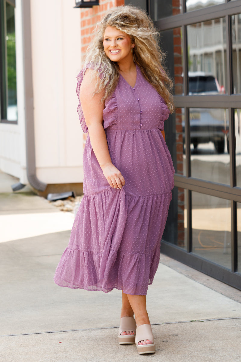Women's Into The Blooms Dress, Purple | Size: 1X By Chic Soul Women's Into The Blooms Dress, Purple | Size: 1X By Chic Soul