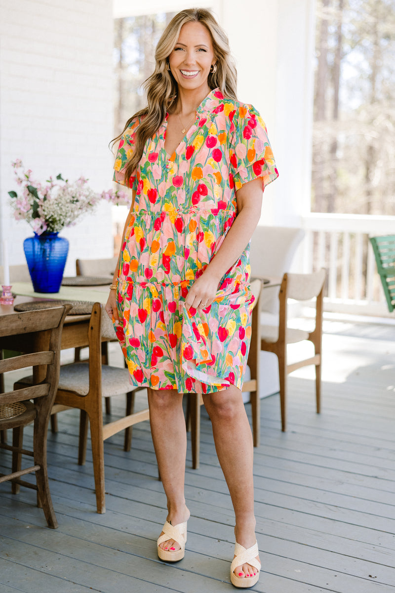 strapless open back dress Into The Field Dress, Pink – Chic Soul