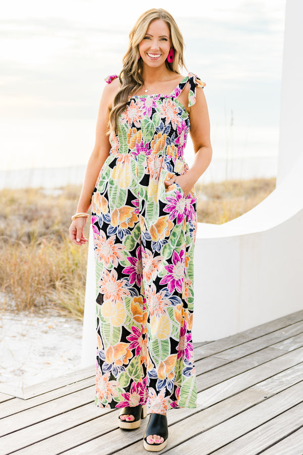 Women's Island Allure Jumpsuit, Black | Size: 1X By Chic Soul Women's Island Allure Jumpsuit, Black | Size: 1X By Chic Soul