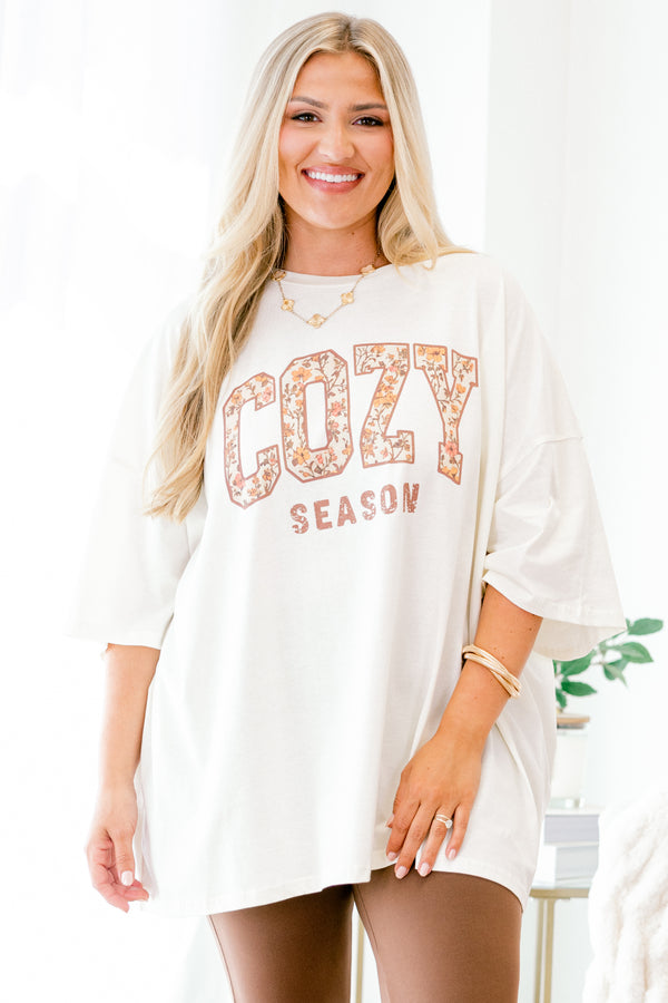 Chic Soul plus size clothing, Ivory short sleeve tee with the saying 