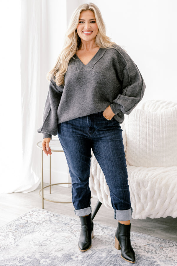 Chic Soul plus size clothing, dark wash skinny cropped cuff jeans