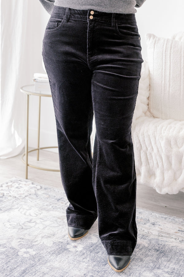 Chic Soul plus size clothing, black bootcut jeans with 2 buttons