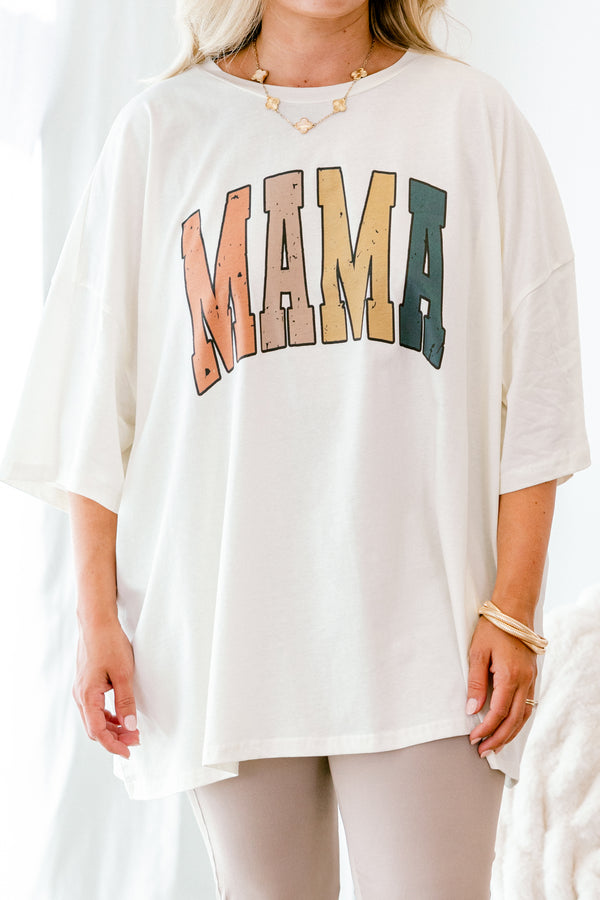Chic Soul plus size clothing, off-white half sleeve boyfriend graphic tee with 