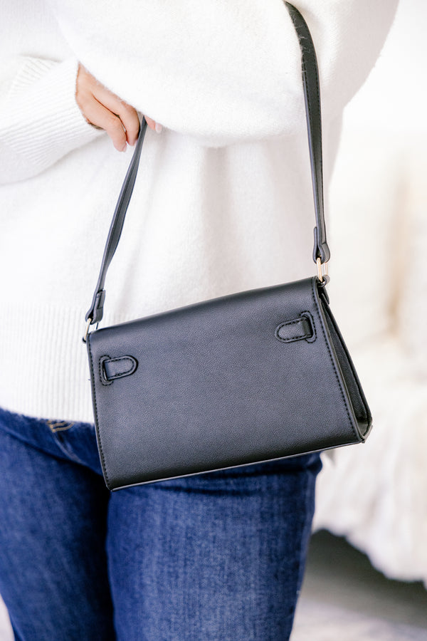 Chic Soul plus size clothing, black small shoulder bag with gold hardware