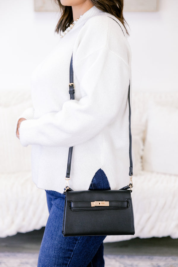 Chic Soul plus size clothing, black small shoulder bag with gold hardware