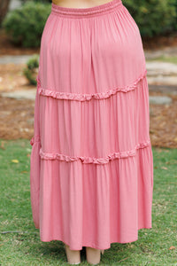 Dusty rose maxi store skirt