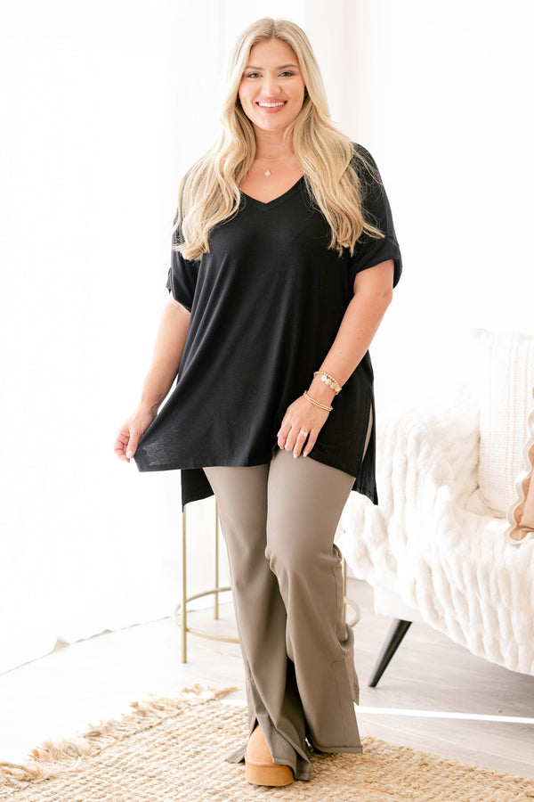 Chic Soul plus size clothing, tan flared athletic leggings 