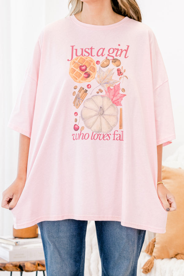Chic Soul plus size clothing, dusty pink short sleeve graphic tee with the saying 