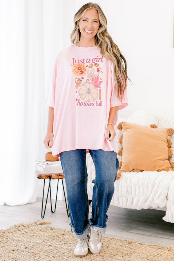 Chic Soul plus size clothing, dusty pink short sleeve graphic tee with the saying 