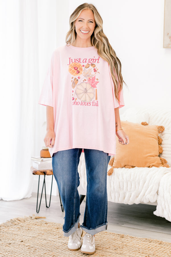 Chic Soul plus size clothing, dusty pink short sleeve graphic tee with the saying 