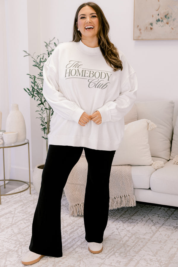 Chic Soul plus size clothing, ivory long sleeve mock neck top with 