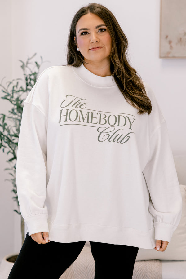 Chic Soul plus size clothing, ivory long sleeve mock neck top with 