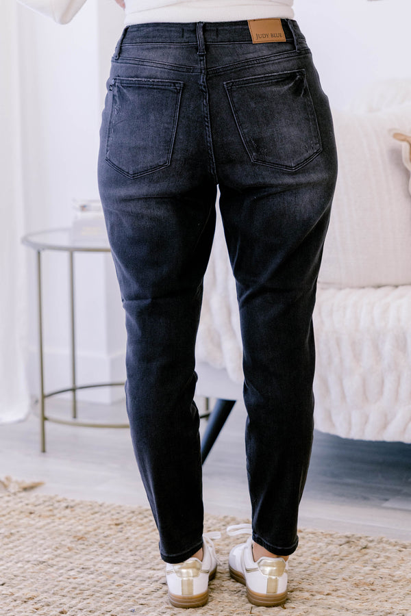 Chic Soul plus size clothing, black skinny leg jeans with a finished hem