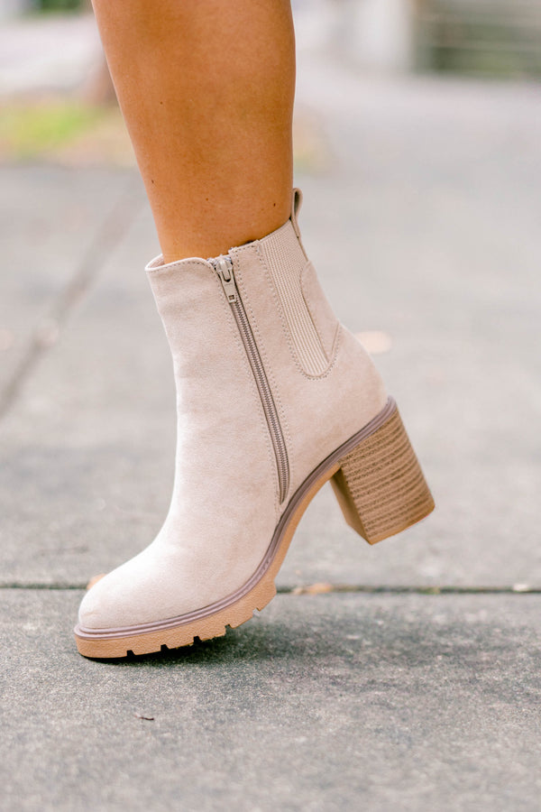 Keep 'Em Close Booties, Sand