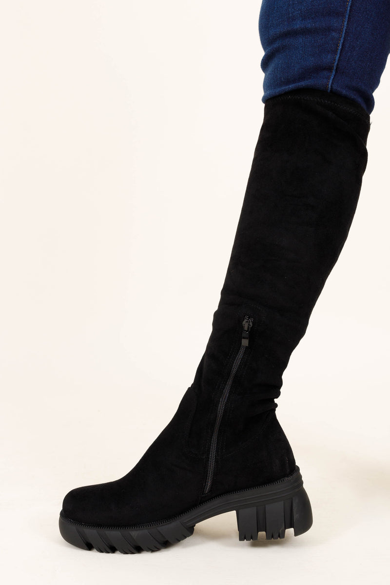 Black wide calf boots size outlet 8