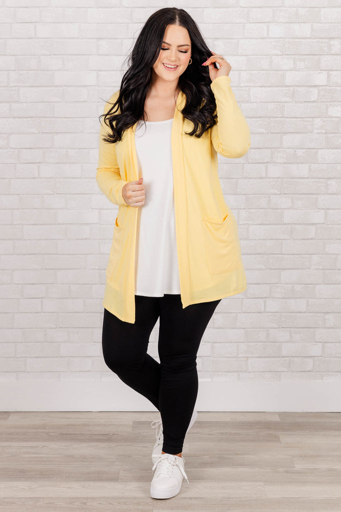 Kindness And Compassion Cardigan, Dusty Banana – Chic Soul