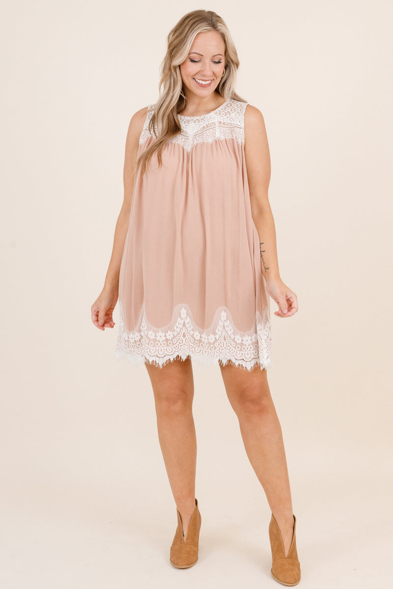 Women's Laced with Love Dress, Brown