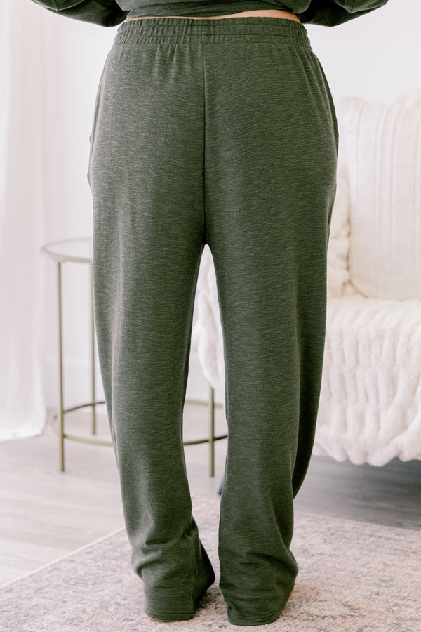 Chic Soul plus size clothing, dark olive set with pants and a long sleeve top 