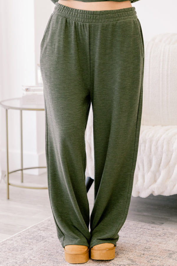 Chic Soul plus size clothing, dark olive set with pants and a long sleeve top 