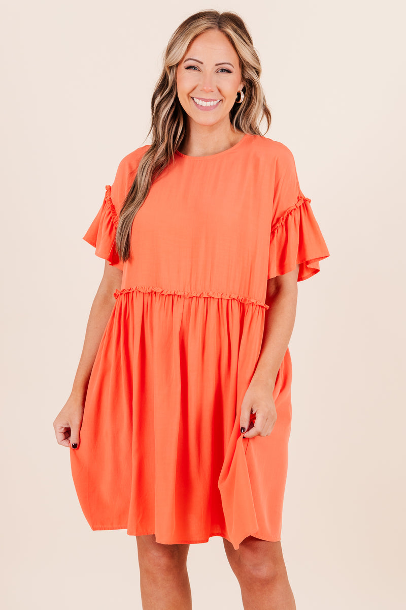 let me be orange dress Lady Corset Dress, in Cantaloupe Luxe Satin | Show Me Your Mumu