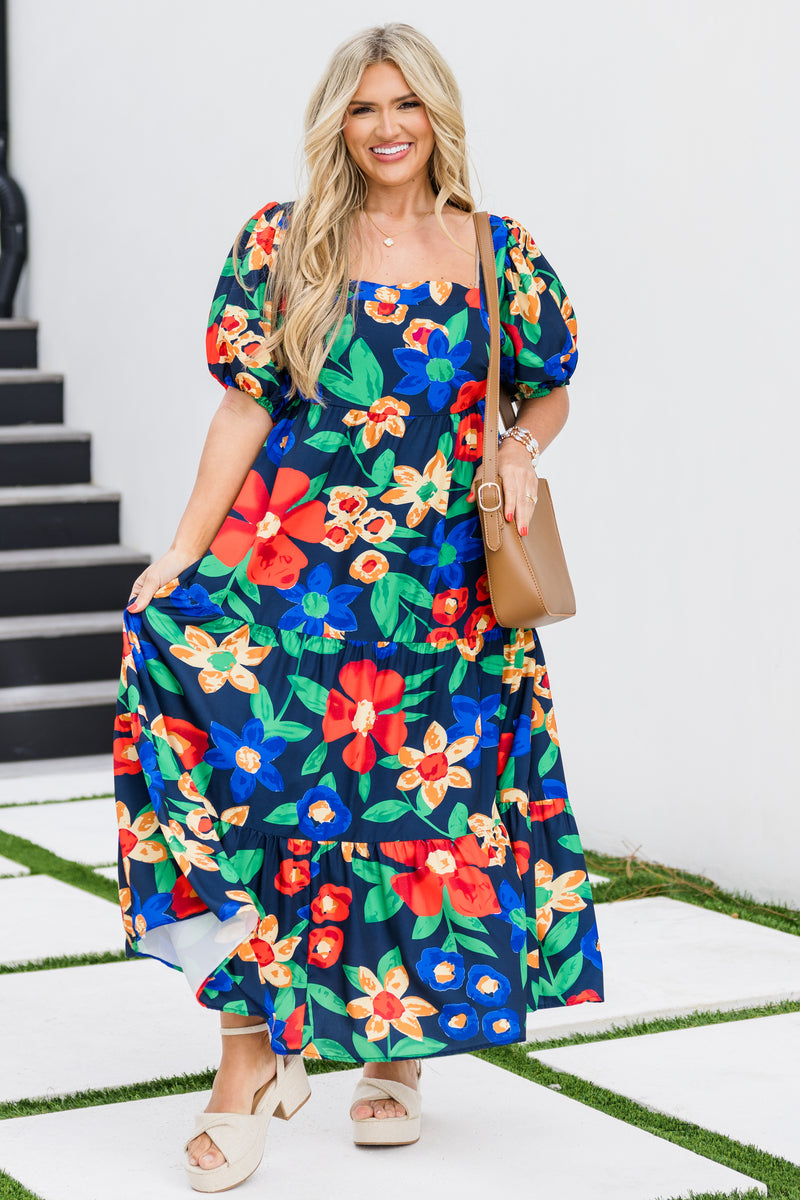 navy blue and yellow plus size dress Stylish Plus Size Solid Color V-Neck Long Sleeve Casual Dress for Effo   Canary Houze