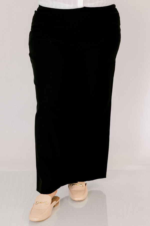 Chic Soul plus size clothing, black wide leg pants 