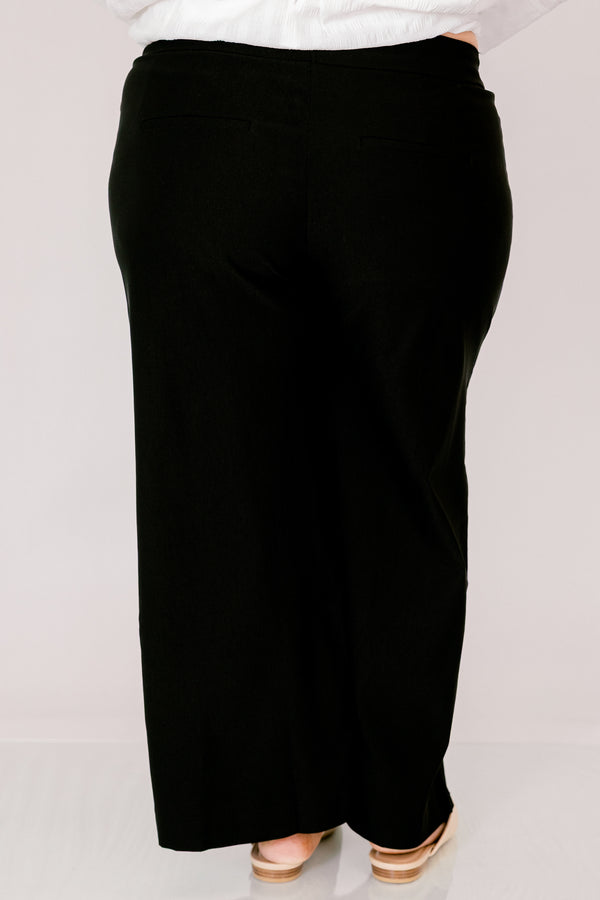 Chic Soul plus size clothing, black wide leg pants 