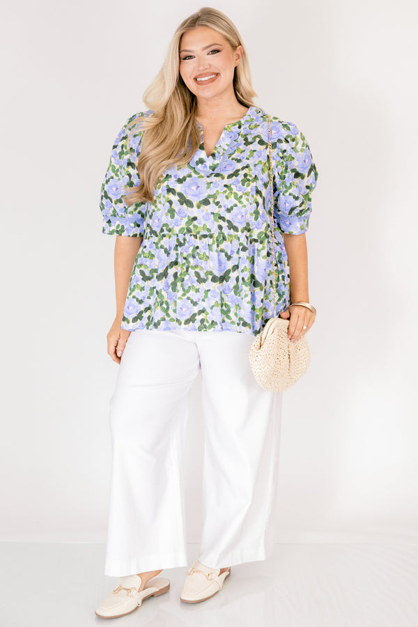 Chic Soul plus size clothing, white straight leg linen pants