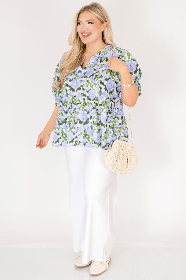 Chic Soul plus size clothing, white straight leg linen pants