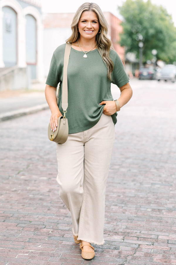 Plus Size ash mocha straight-leg jeans with a wide silhouette and frayed cutoff hem.