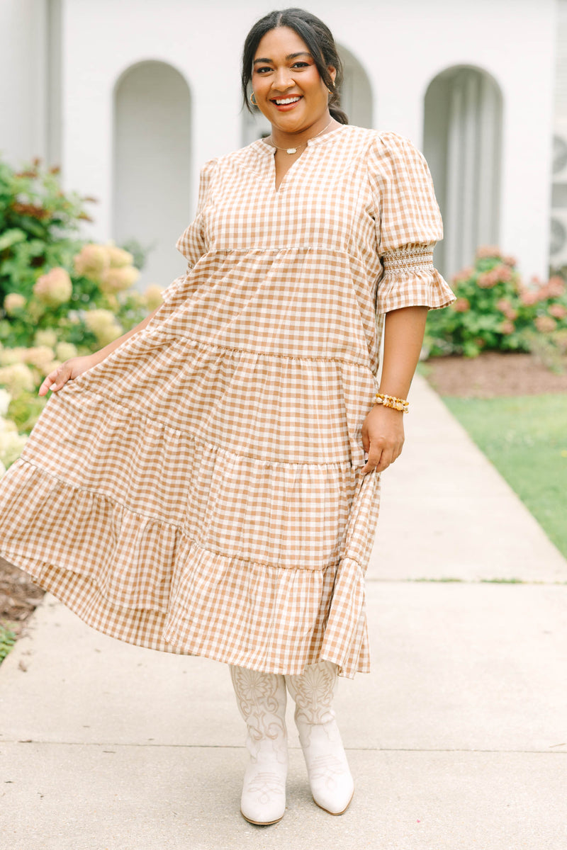 Look At You Dress, Brown Gingham – Chic Soul