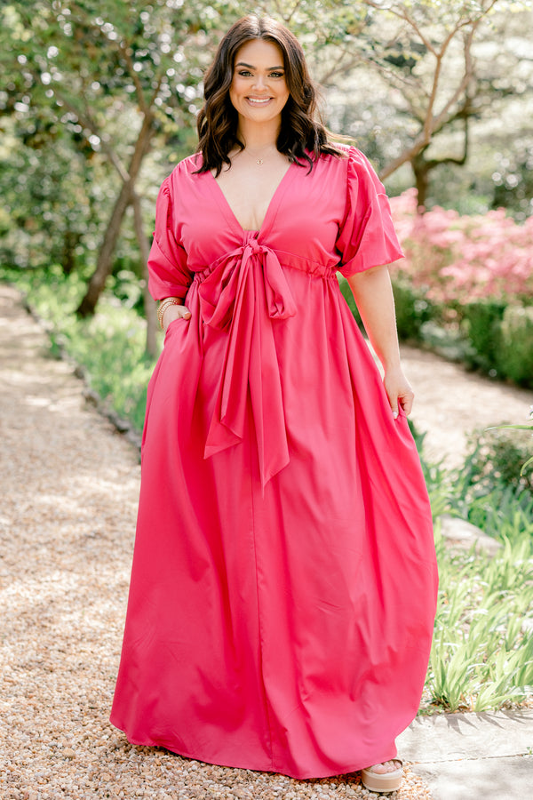 Women's Looking At Me Maxi Dress, Pink | Size: 1X By Chic Soul Women's Looking At Me Maxi Dress, Pink | Size: 1X By Chic Soul