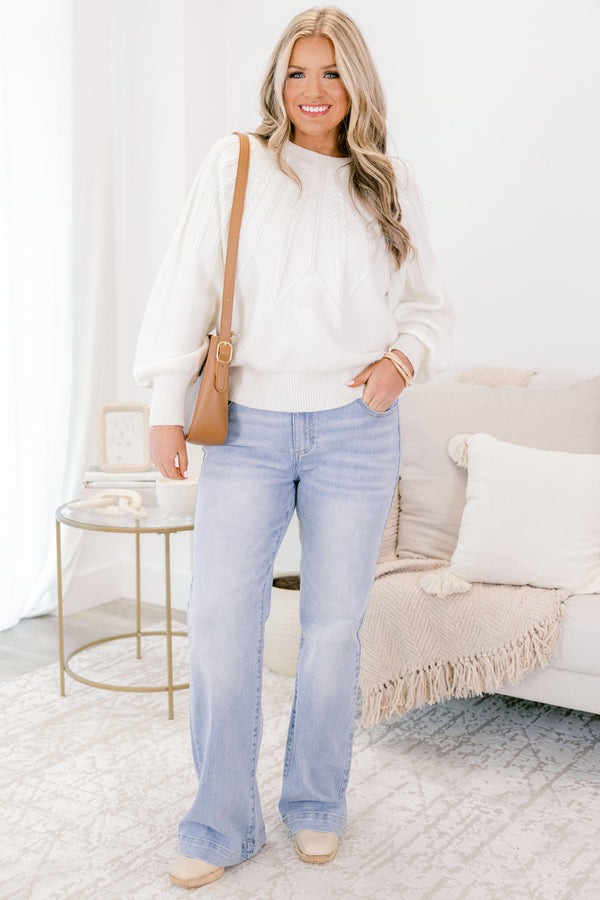 Chic Soul plus size clothing, light wash straight leg denim jeans with zip fly and pockets