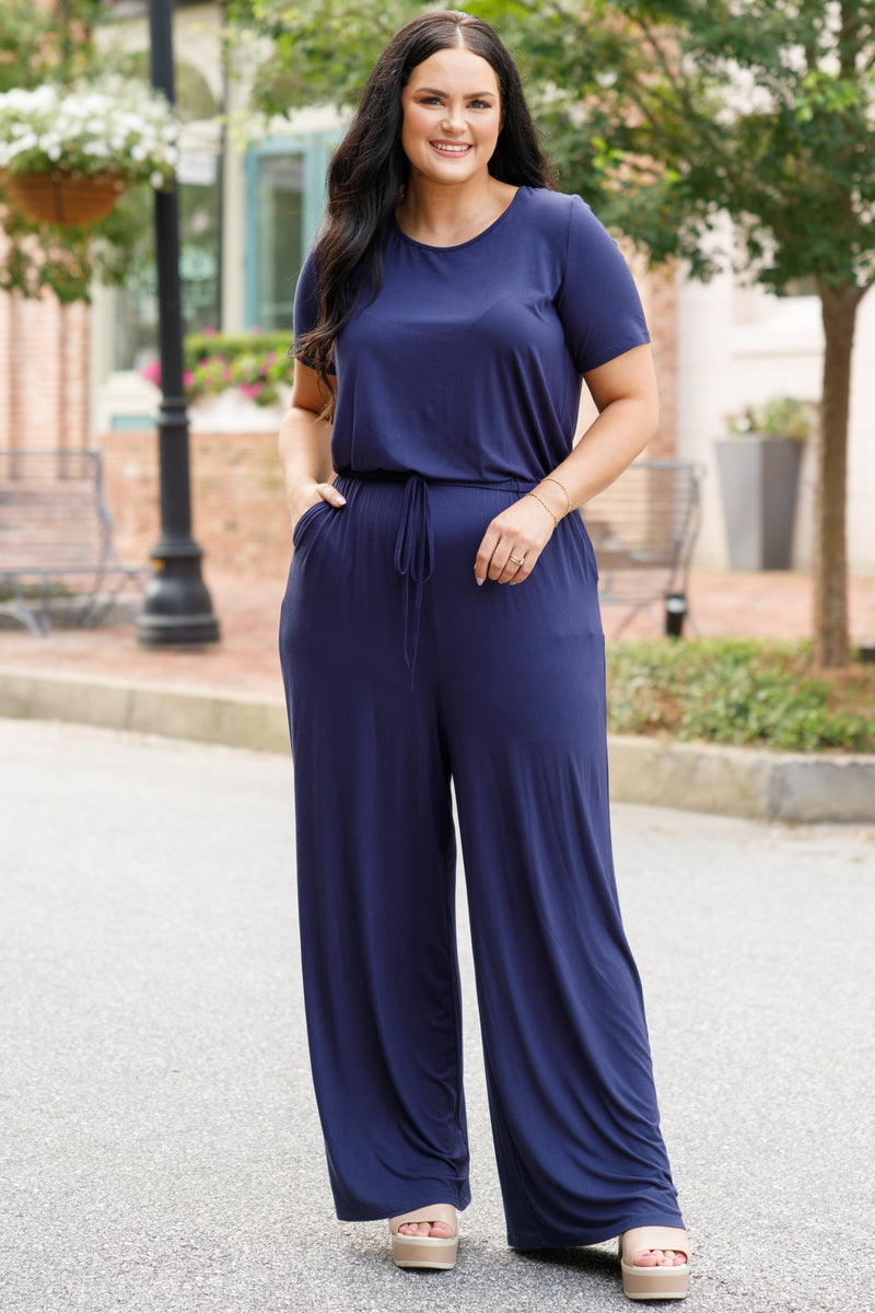 Louder Than Words Jumpsuit, Navy – Chic Soul