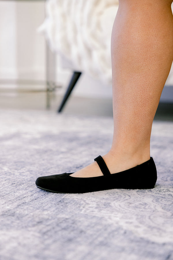 Chic Soul plus size clothing, black round toe Mary jane flats