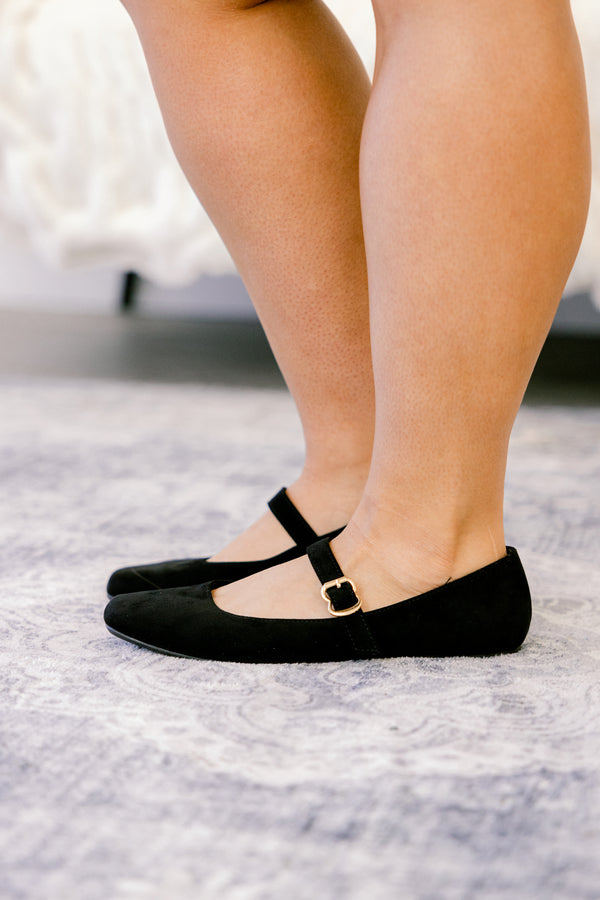 Chic Soul plus size clothing, black round toe Mary jane flats