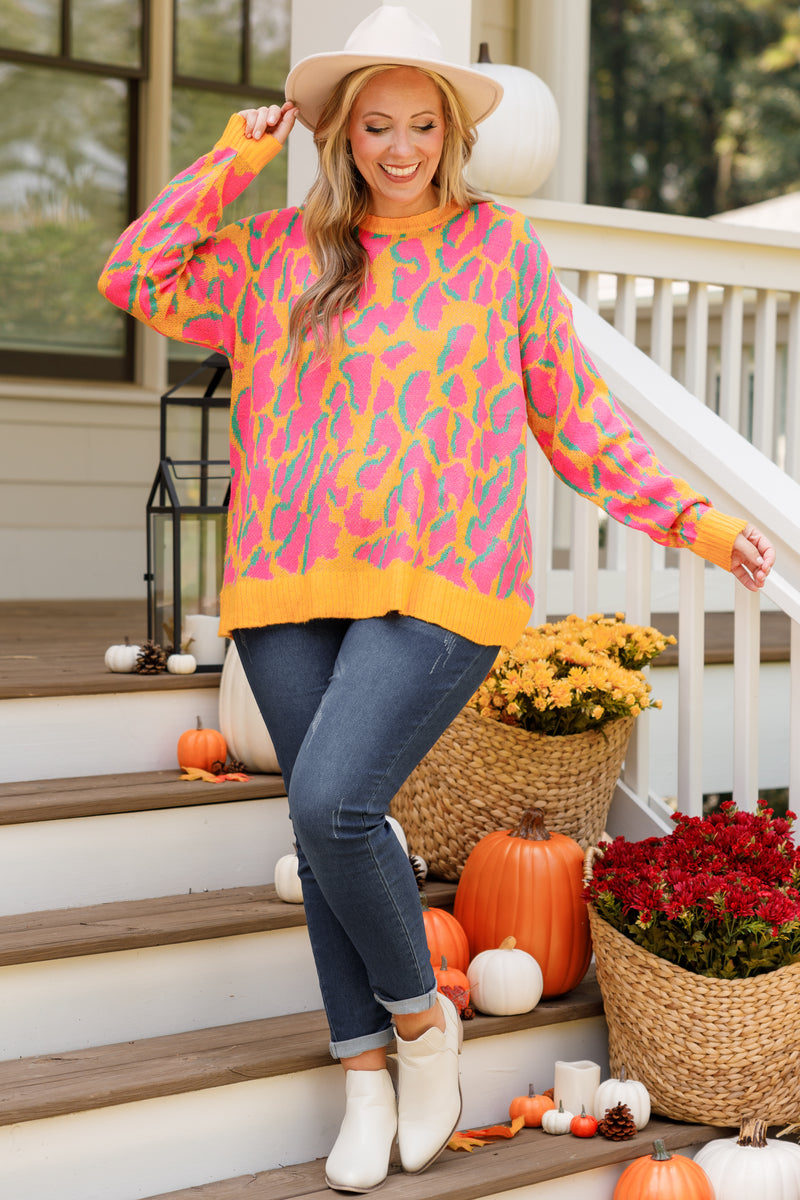 Love The Wild Side Sweater, Orange – Chic Soul