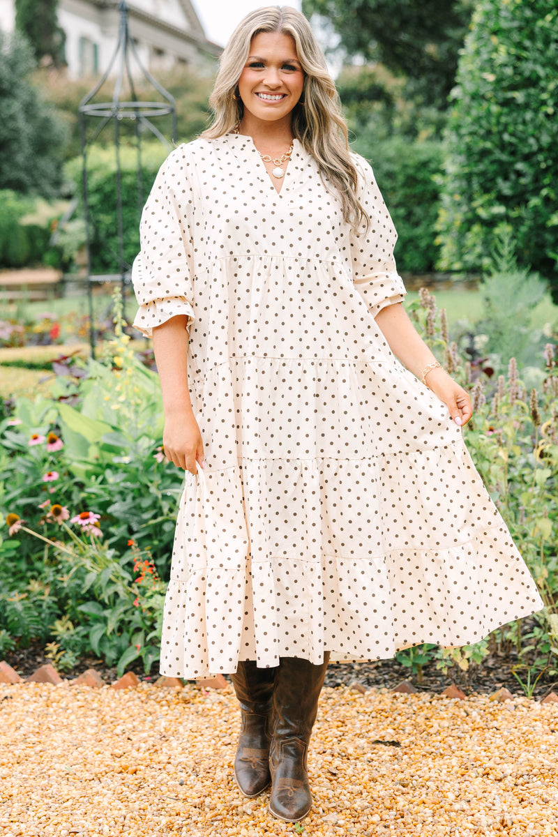 Love You So Dress, Cream Polka Dot