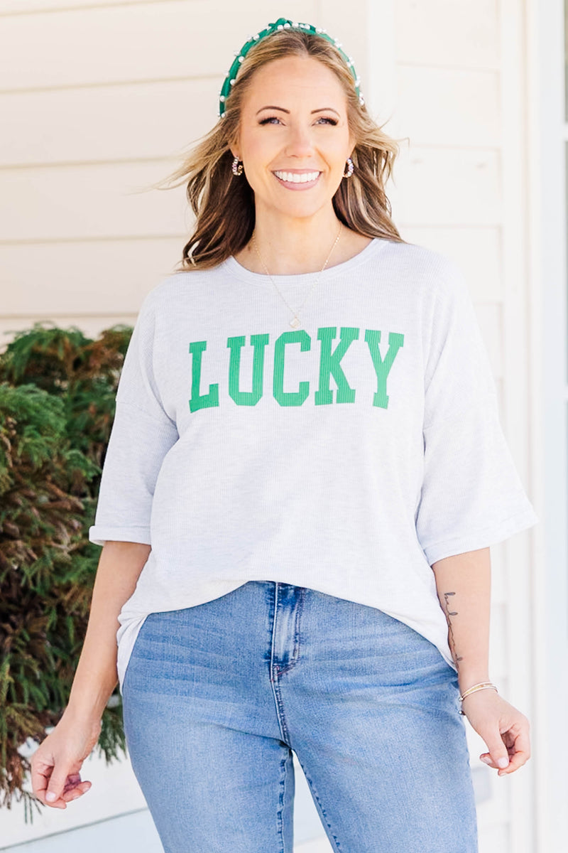 Lucky To Have You Top, Heather Grey – Chic Soul