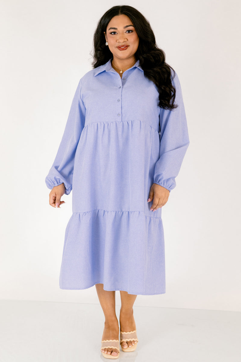 chambray midi dress with sleeves Women's Made For Malibu Dress, Blue Size:2-3 Years (100cm) Crafted from 100% cotton 9433189548345 Grace's Vintage Cream Dress