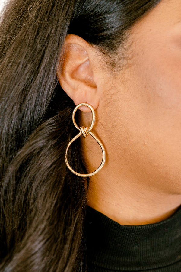 Chic Soul plus size clothing, gold dangle, statement earring