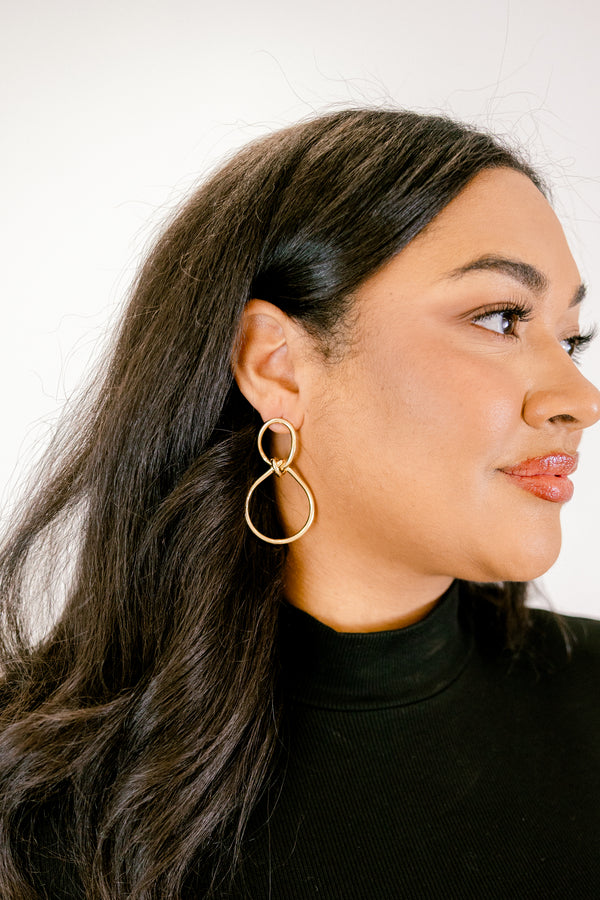 Chic Soul plus size clothing, gold dangle, statement earring