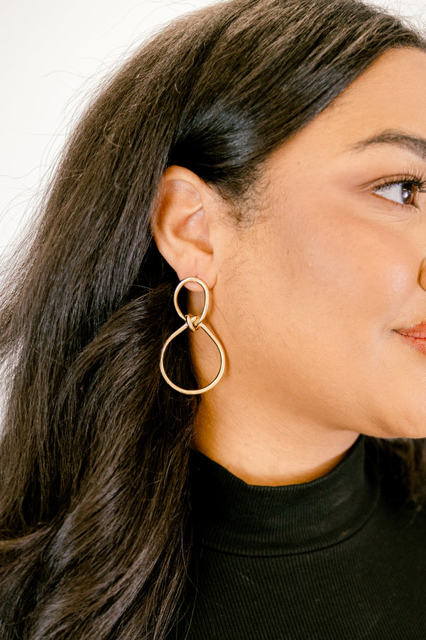 Chic Soul plus size clothing, gold dangle, statement earring