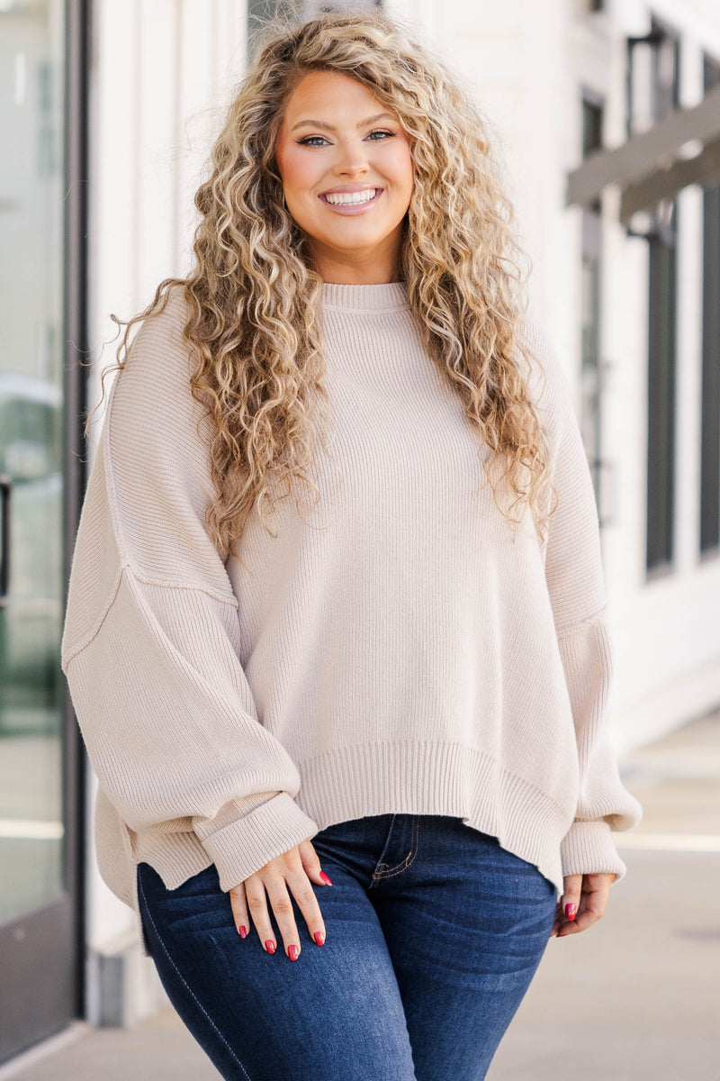 Magically Perfect Sweater, Taupe – Chic Soul