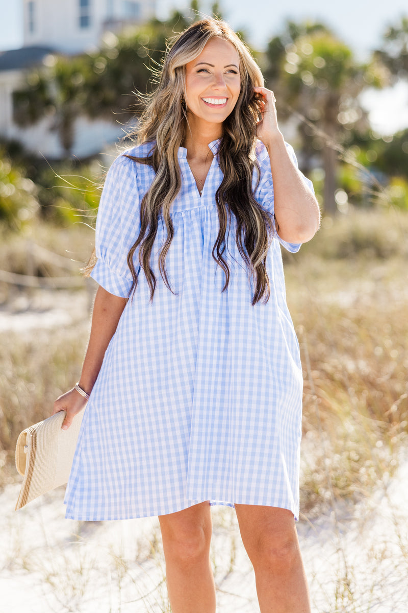 Make My Night Dress, Blue Gingham – Chic Soul