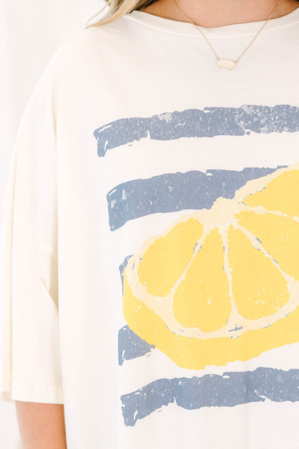 Make Lemonade Boyfriend Tee, Ivory