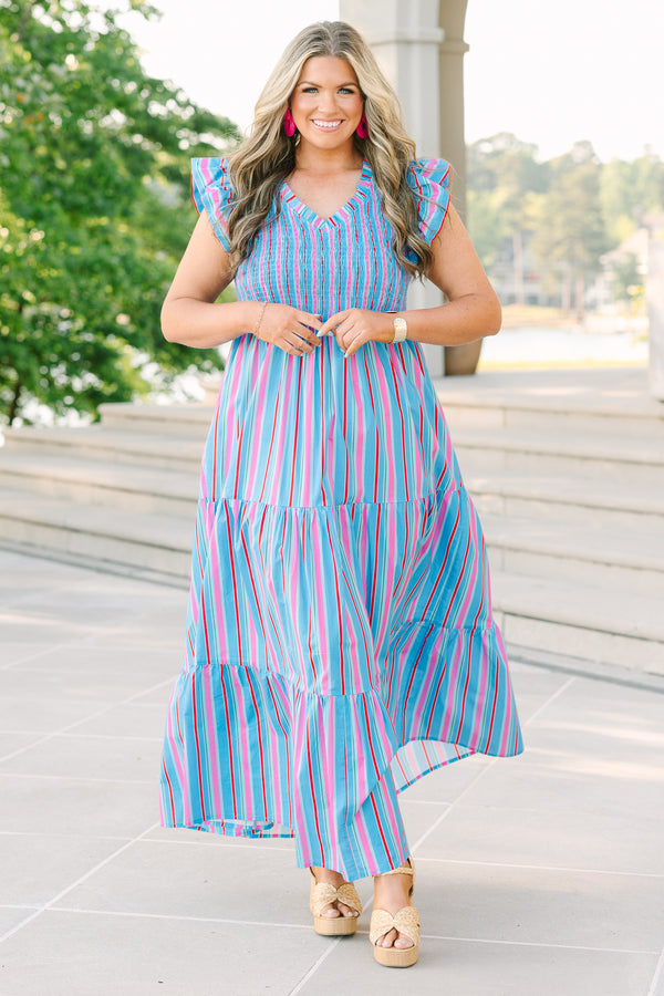 Make Up For Lost Time Dress, Blue – Chic Soul