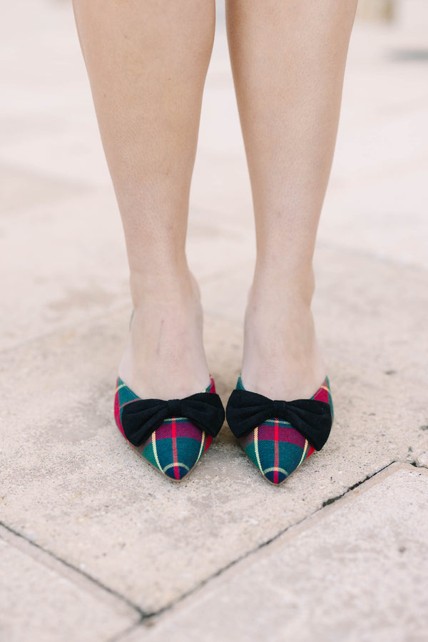 Merry Noel Heels, Green Plaid