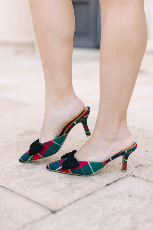 Merry Noel Heels, Green Plaid