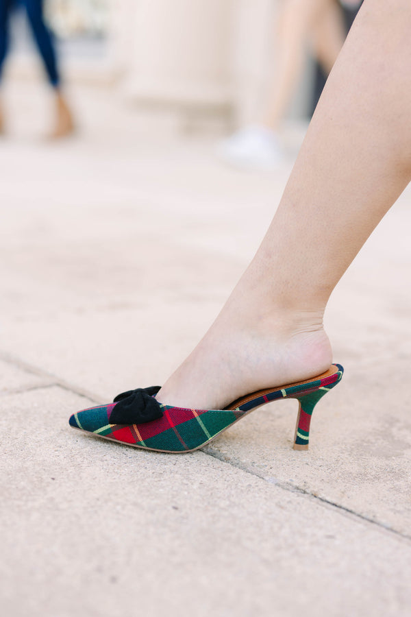 Merry Noel Heels, Green Plaid